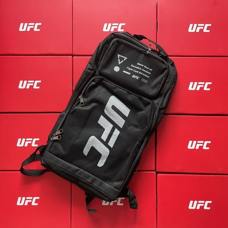 UFC Stylish Sports Backpack 14 Inch Laptop Compartment Fashion Chain Design Smooth Polyester Lining Unisex Men Women