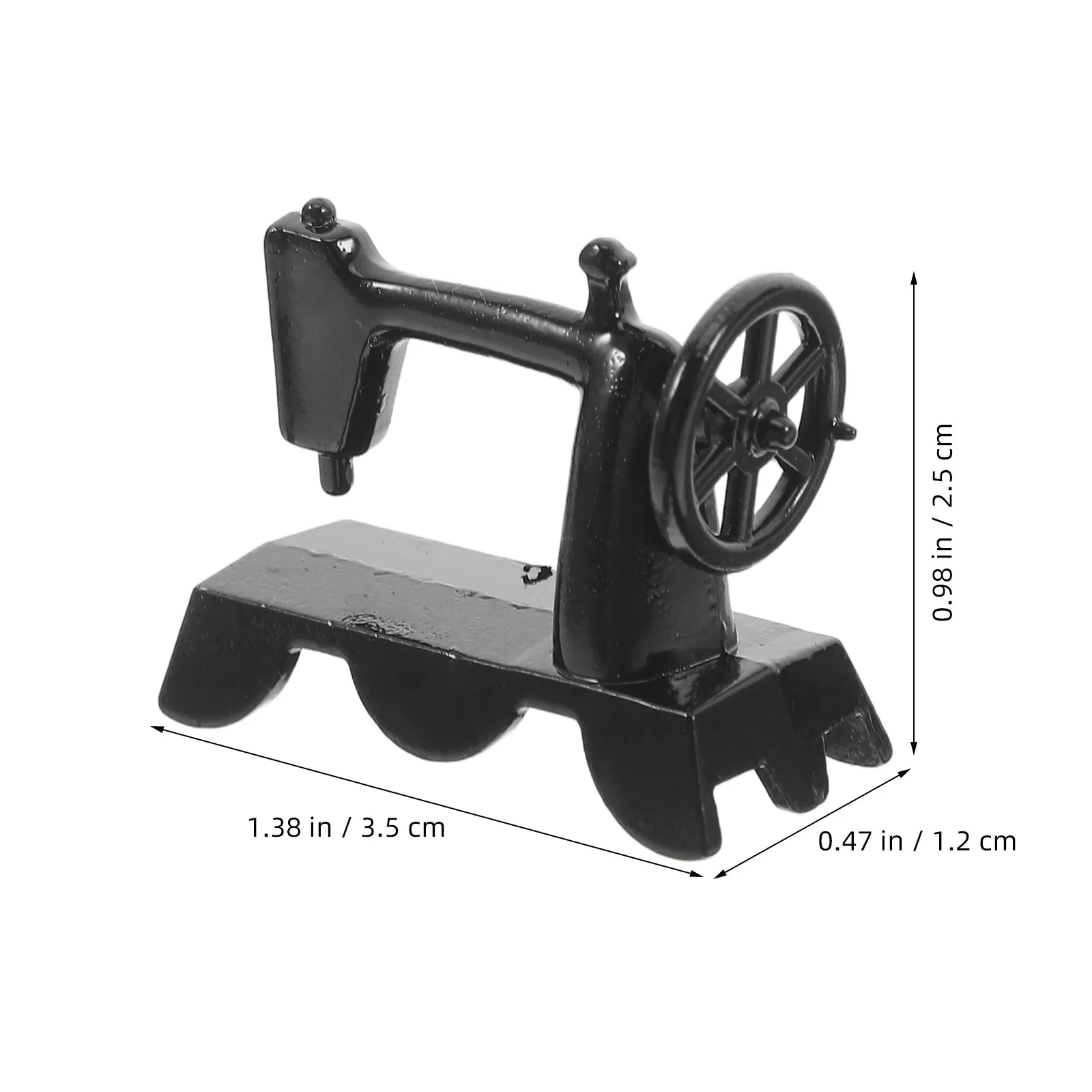 1Set Vintage Sewing Machine Miniature Vintage-Inspired Hand-Knitted Yarn Accessory Tabletop DIY Crafting Dollhouse Furniture