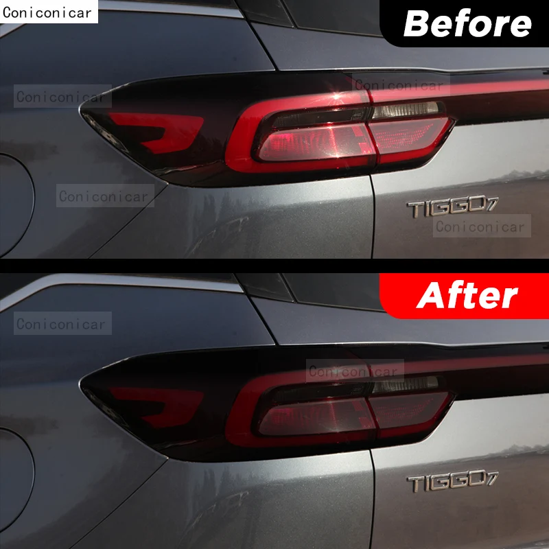 Car Headlight Protection Smoked Black Tint Anti-Scratch Protective Film TPU Stickers For Chery TIGGO 7 PRO 2022-2024 Accessories