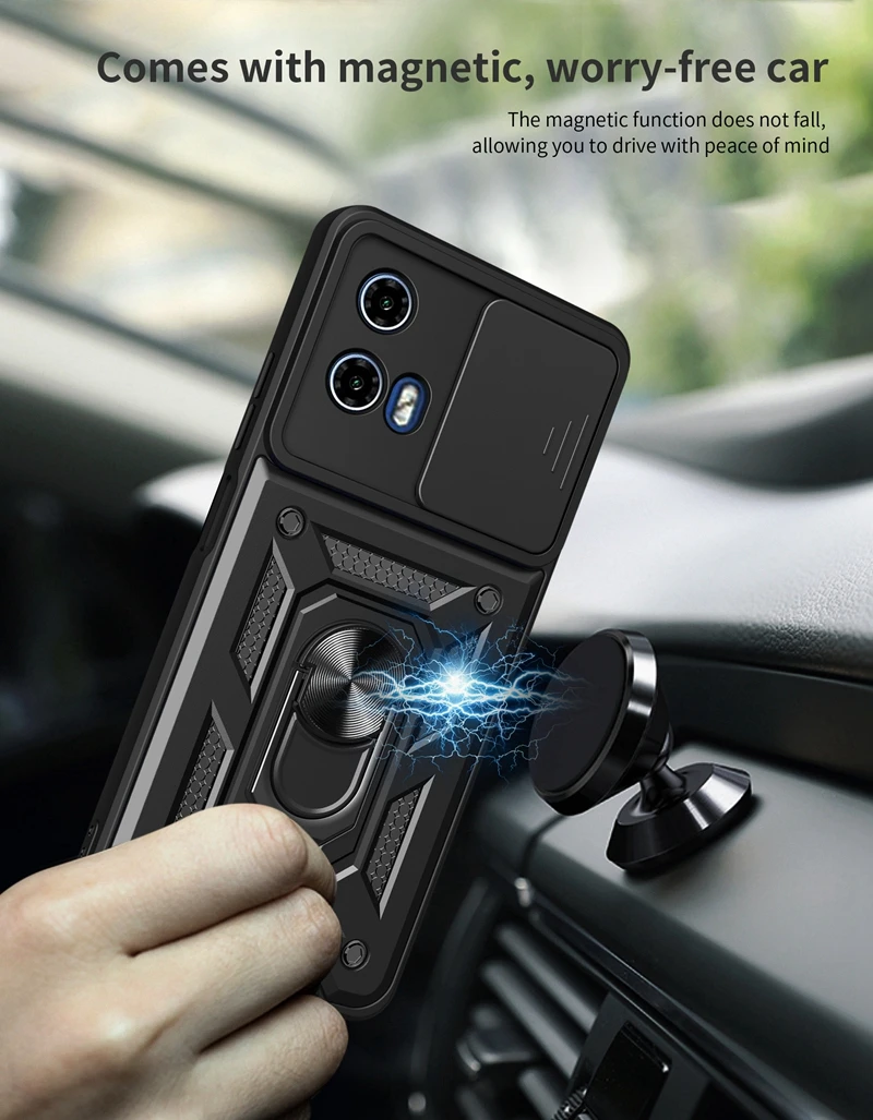 For Motorola Moto G04 G04S G14 G24 G34 G54 G84 5G Case Phone Camera Lens Protective Magnet Armor Shockproof Bumper Cover image 2