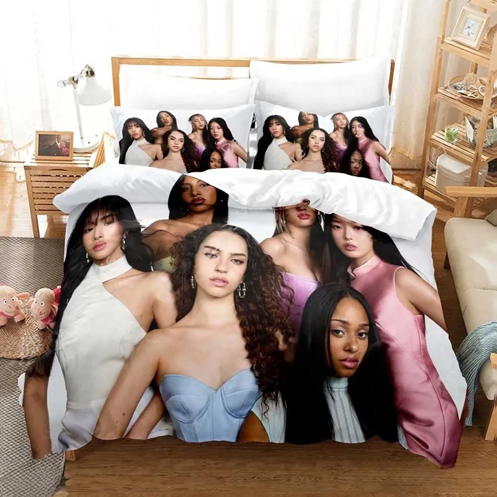 Katseye Kpop Bedding Set 3PCS Star Logo Print Duvet Cover All Sizes Customizable for Teens Bedroom Twin Full Queen King Size