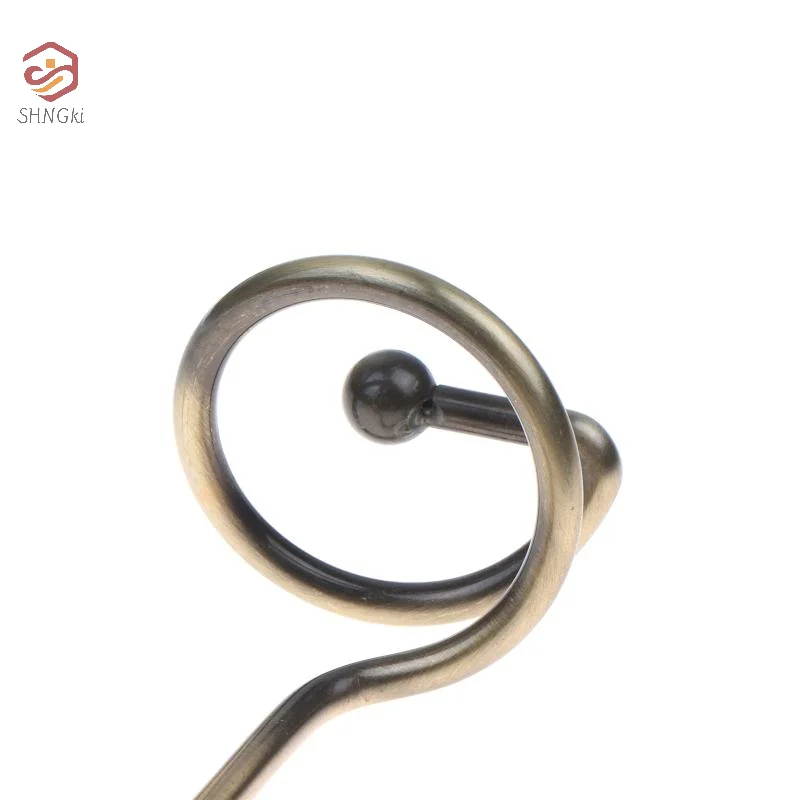 2Pcs Antique Copper Curtain Hook Fixing Frame Heavy Metal Window Decoration Curtain Clip Fastener