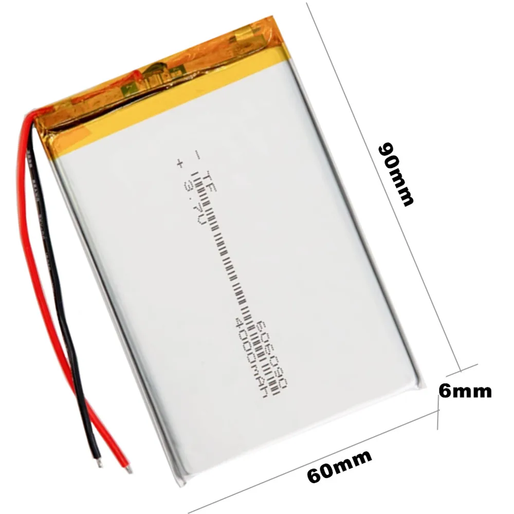 1-10PCS 606090 3.7V 4000mAh Rechargeable Lithium Polymer LiPo Battery For Electric Toys GPS PDA MID PSP Phone PDF Power Bank
