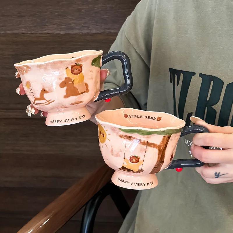 

2025 New Arrival Breakfast Coffee Cup For Women'S Office Or Home Use As A Gift Artistic Ceramic Cups Sophisticated Mug With Box