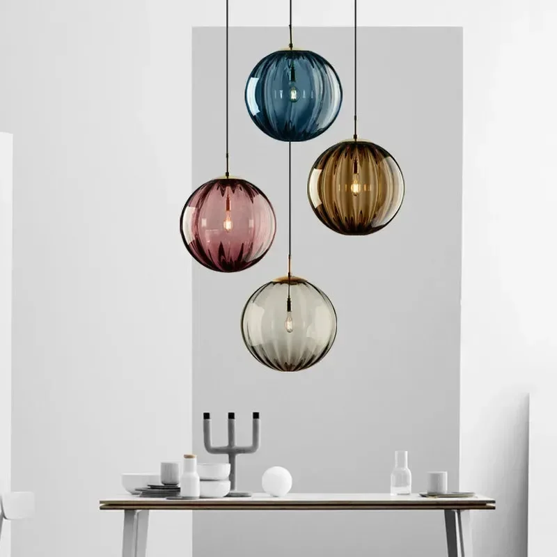 Modern Ball Led Pendant Lamp Nordic Glass Hanging Lights Bedroom Living Room Home Decor Luminaires Chandelier Fixtures