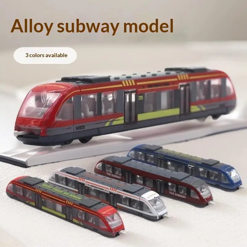 Alloy Subway Model Toy Sliding Simulation Metro Train Model Colorful Kids Educational Toy For Children Play Collection Gift