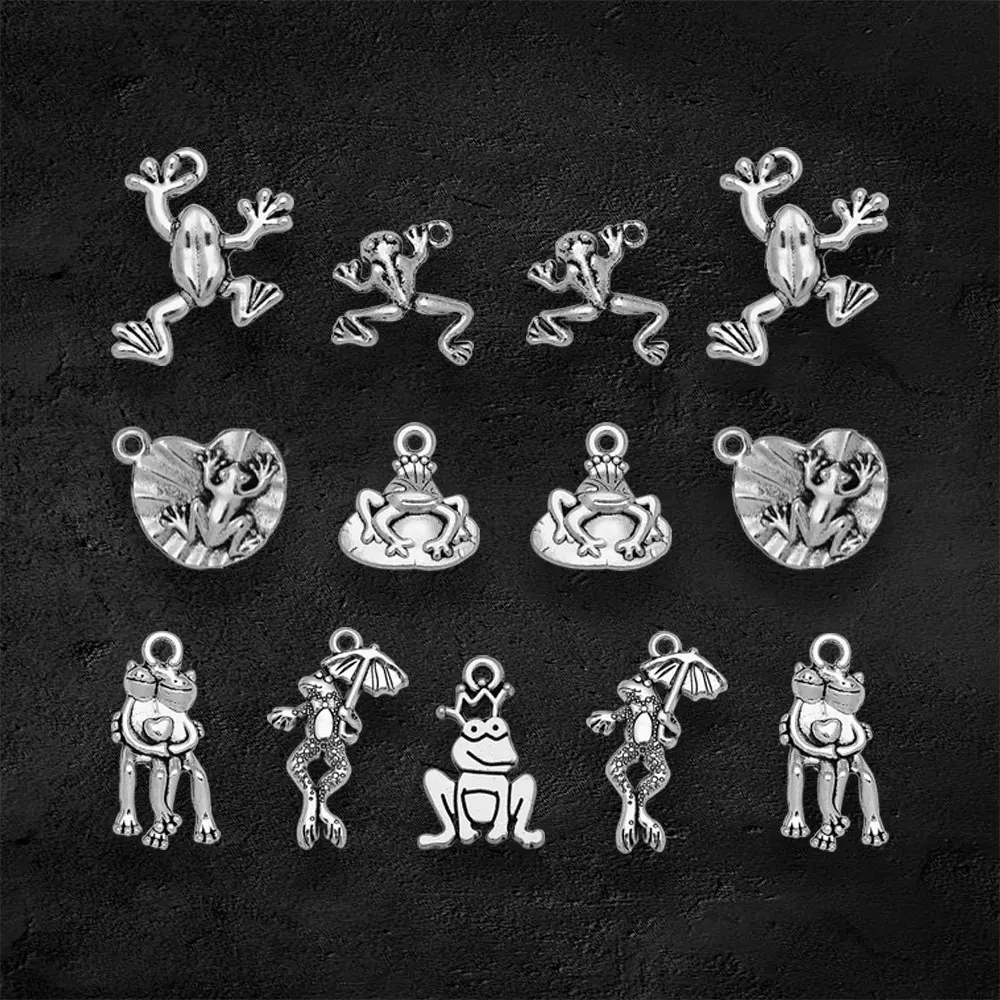 30pcs/lot--24x10mm Antique Silver Plated Frog Charms Lover Pendants DIY Necklace Supplies Jewelry Making Finding Accessories