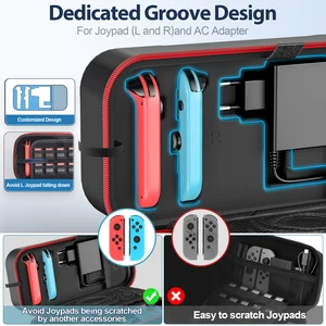 Lưu trữ lớn Cobby cho Nintendo Switch, Vỏ bảo vệ di động, Túi du lịch chống thấm OLED, OLED 8 Tấm video khiếm khuyết bán hàng chính - 7