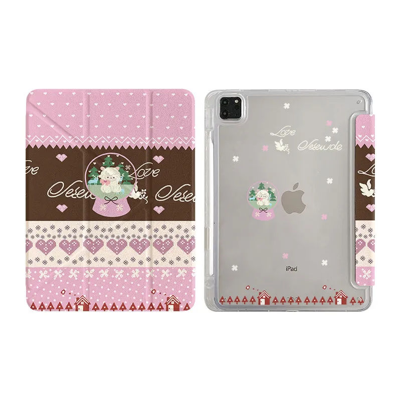 

Lovely Fair Isle Style For iPad Pro 11 M2 M3 M4 M5 A16 2025 Air4 5 6 7 12.9/13/9.7/10.2/10.5/9.7in 5th 6th 7/8/9 10th 11th Cover
