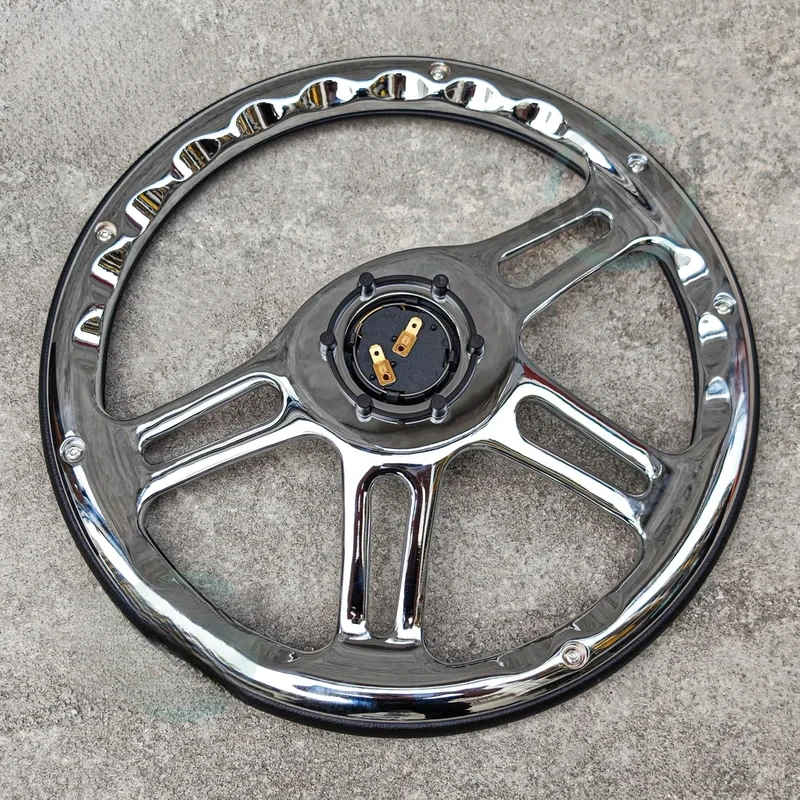 High Quality Universal 14inch 4 Spoke Classic Sports Steering Wheel Leather Spoke JDM Retro Car Modification Part