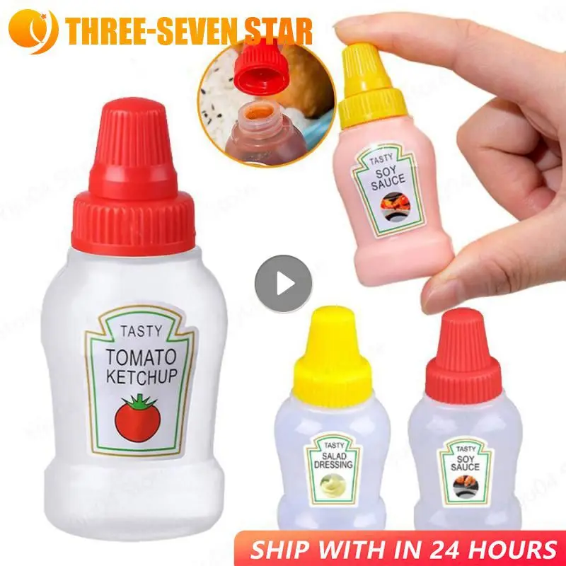 Portable Mini Squeeze Bottle Sauce Ketchup Bottle Squeeze Jar Container Plastic Lunch Box Salad Dressing Bottle Accessories