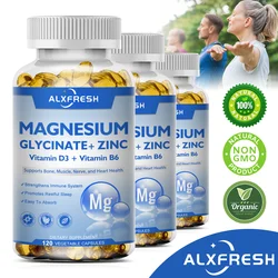 Magnesium Glycinate Supplement 500mg with Zinc,Vitamin D3 B6 Ease Nerve, Muscle, Joint, Brain, Memory, Focus, Sleep,Calm Support