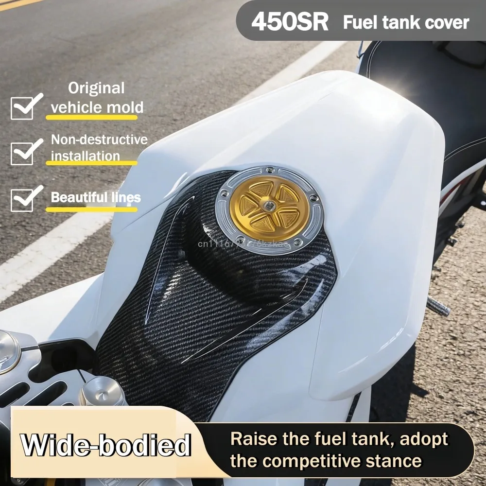 For CFMOTO 675SR Reinforced split-type elevated fuel tank cover shell,fully enclosed fuel tank surround,accessories carbon fiber