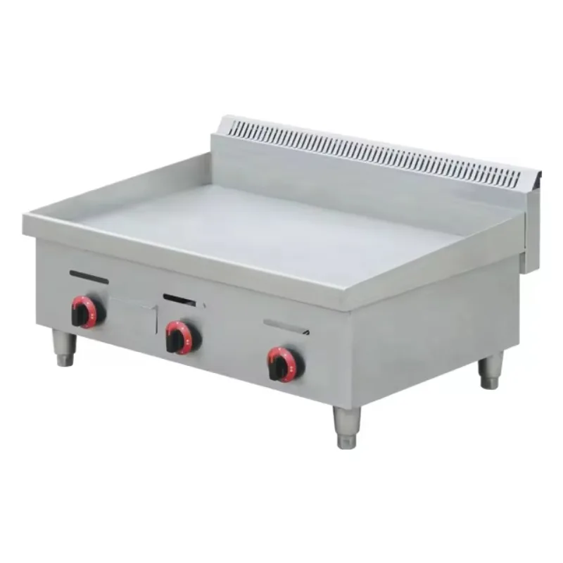 

Other Hotel & Restaurant Supplies Propane Plancha / Wide Stainless Steel Flat Top BBQ Gas Griddle with Smokestack