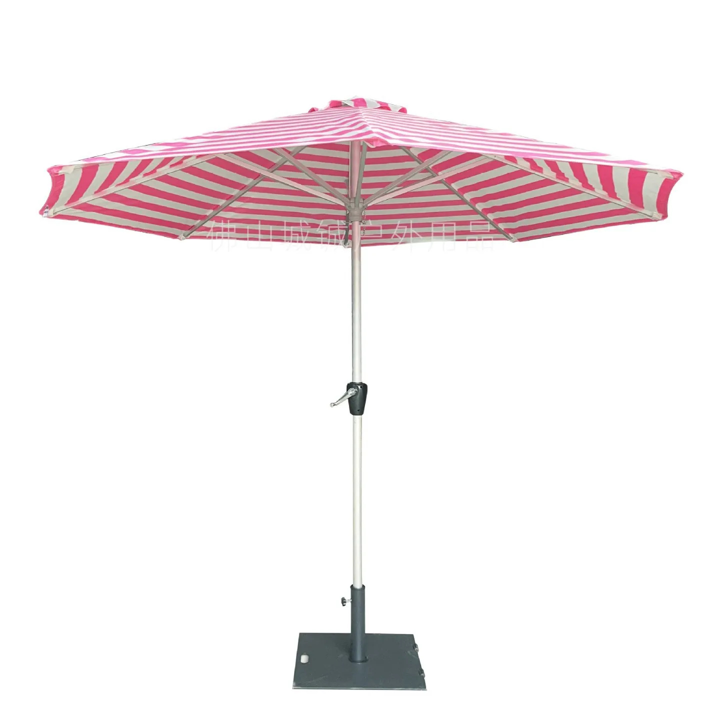 Beach seaside striped upright umbrella, waterproof outdoor stall beach umbrella striped printable hand crank