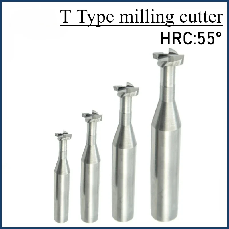 

NEW Hrc55 degree T-sloe Flute milling cutter 4mm-10mm 6mm 8mm CNC carbide T type milling cutter tool holder mill