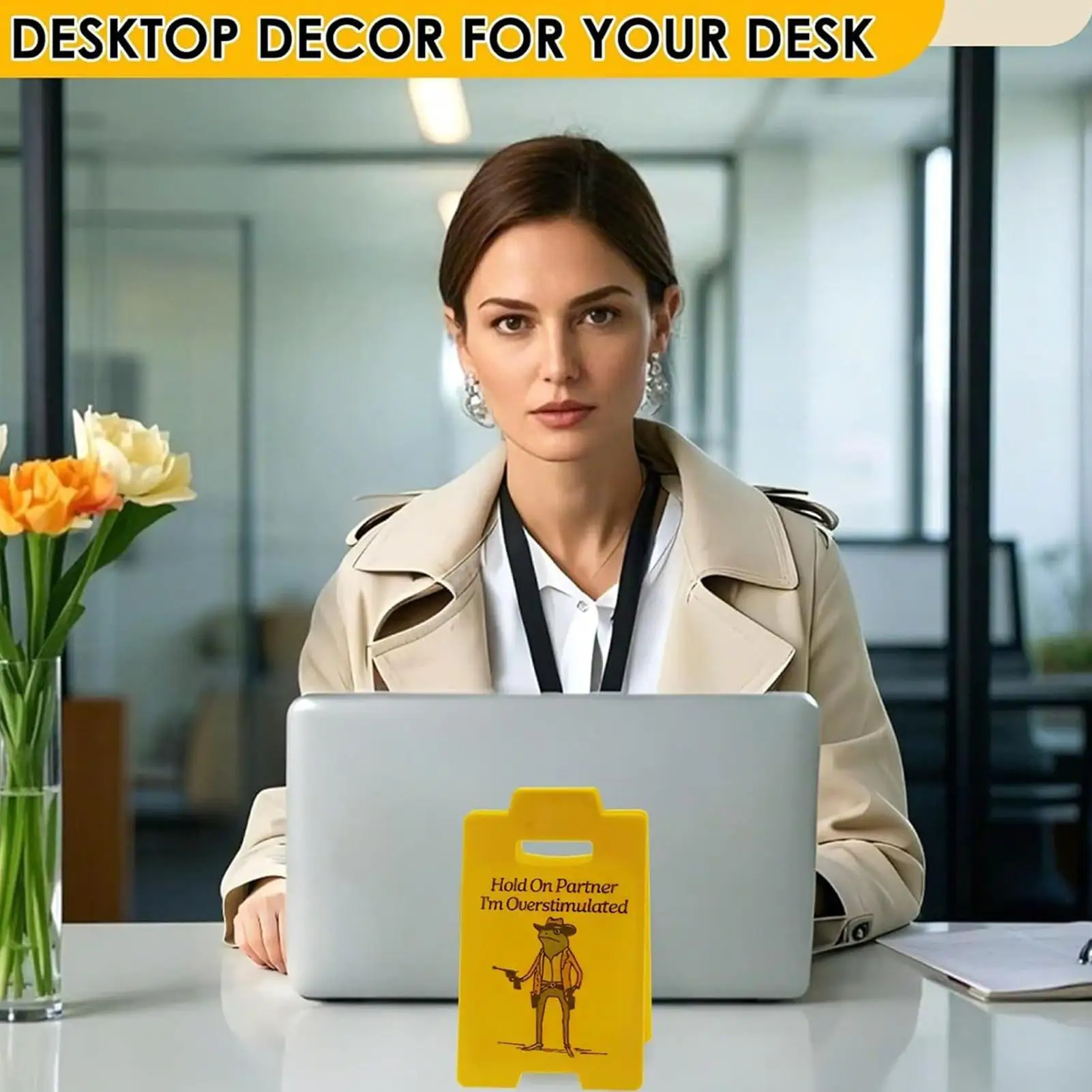 3D Printed Desk Signs for Office Humorous Hold On Partner Im Overstimulated Decor Employee Coworker Stress Relief Ornament Gift
