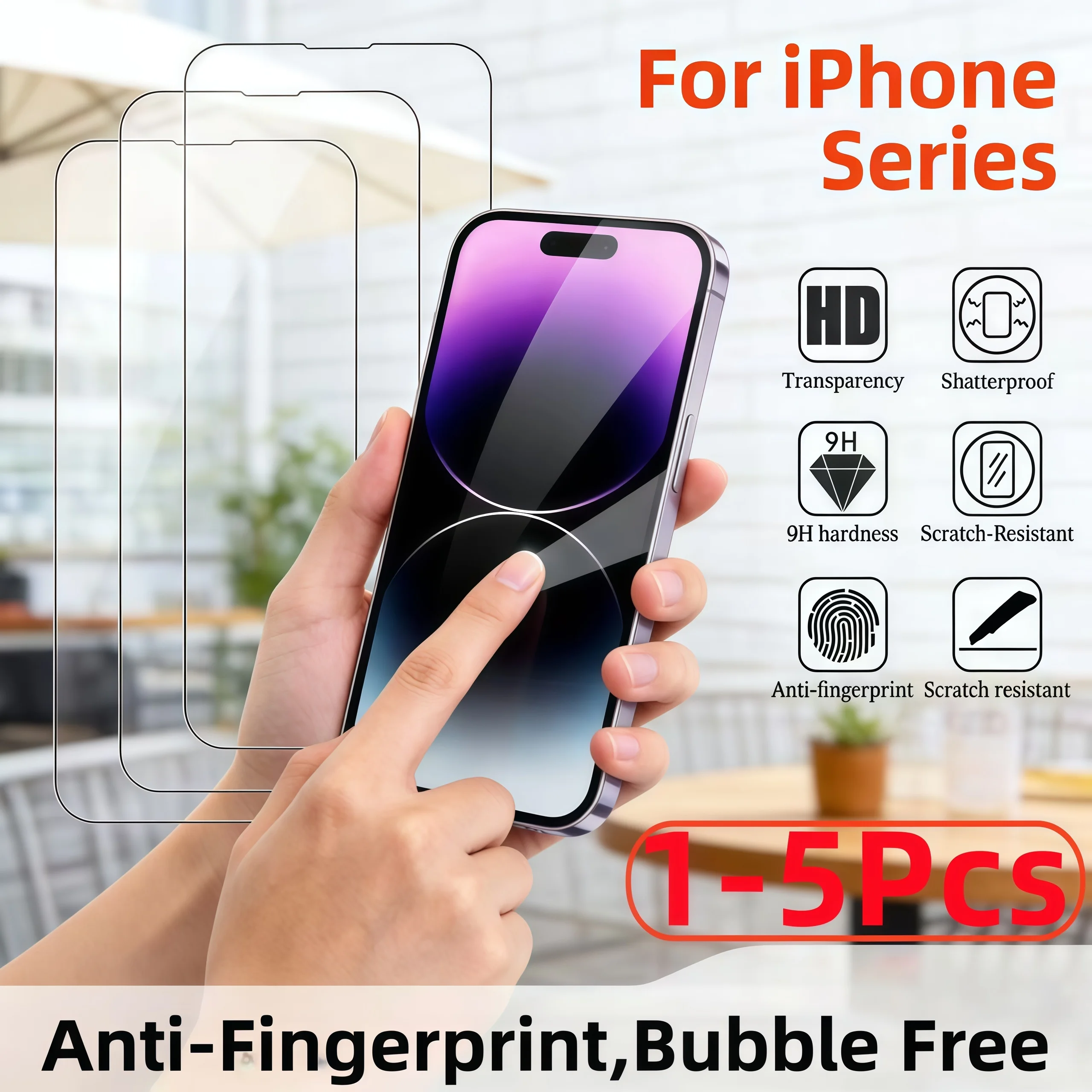 2026 Neues 1-5-teiliges gehärtetes Glas für iPhone 17 16 15 14 13 12 11 Pro Max Displayschutzfolie für IPhone7 8 15 16 17Plus SE X XS XR