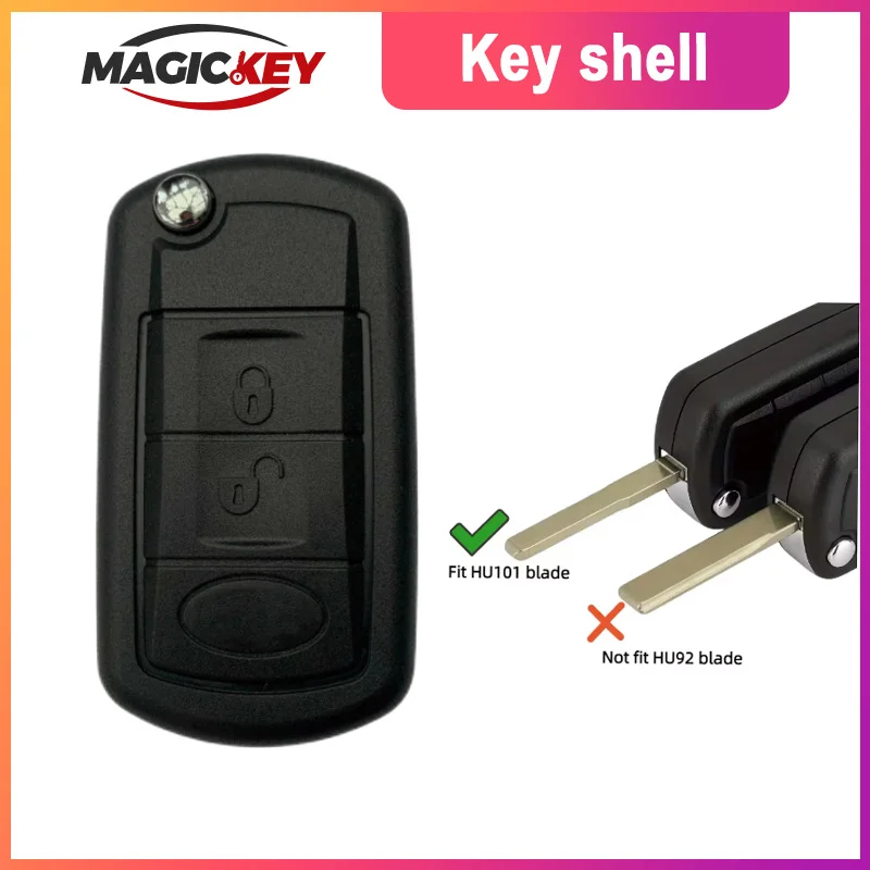 

MAGICKEY 3 Button Remote Flip Key Shell Case Fob For Land Rover Discovery 3 Range Rover