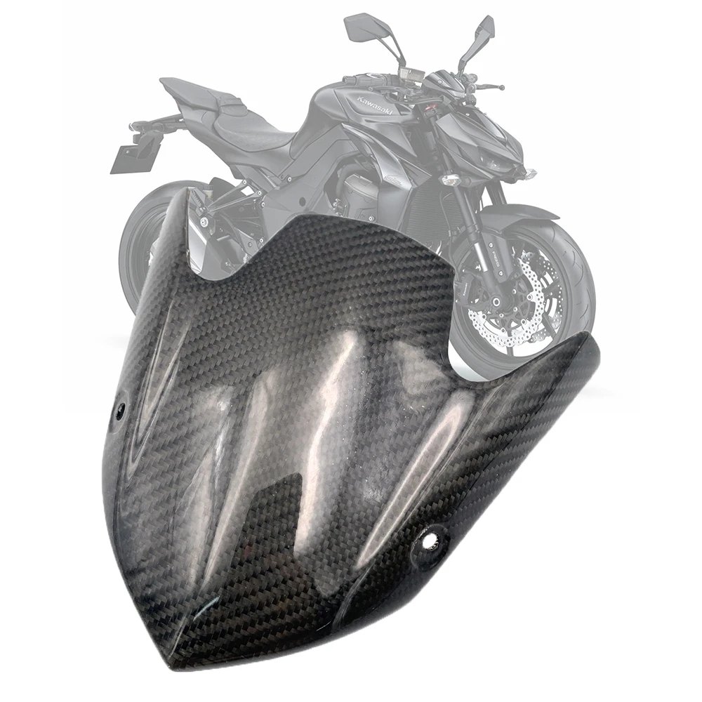 

Motorcycle Real Carbon Fiber Sports Windscreen Windshield Double Fairing Bubble Deflector For KAWASAKI Z1000 2014-2020 Z 1000