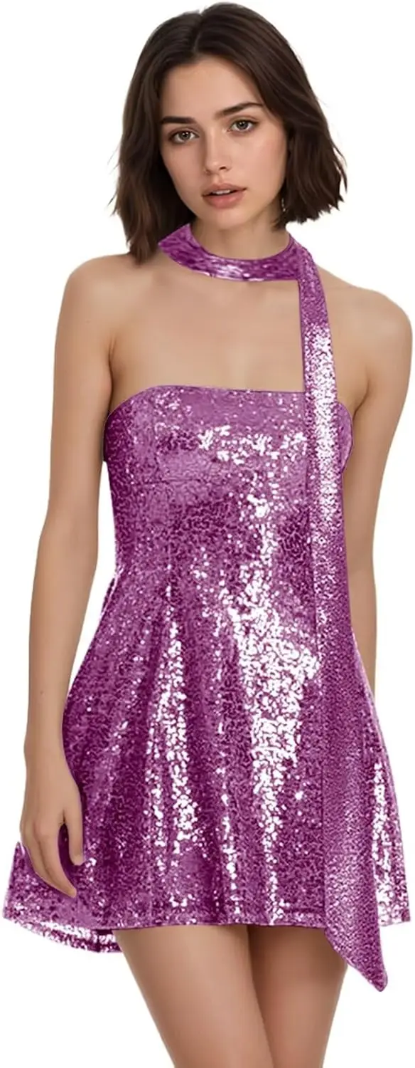 

Платья для встречи выпускников с блестками Блестящий корсет для подростков Мини-платье HOCO без бретелек Короткие платья для выпускного вечера с бантом и шарфом выше колена, мини