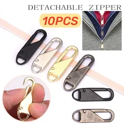 Replacement Detachable Zipper Tab Universal Backpack Metal Zipper Slider Zipper Pulls Head for Luggage Jackets Purses Zip Puller