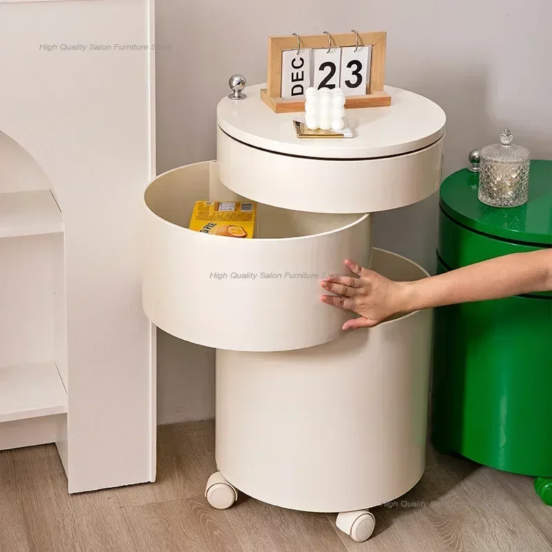 Nordic Simple Designer Side Cabinet Bedroom Study Dining Room Revolving Storage Side Table Medieval Bedside Table Home Furniture