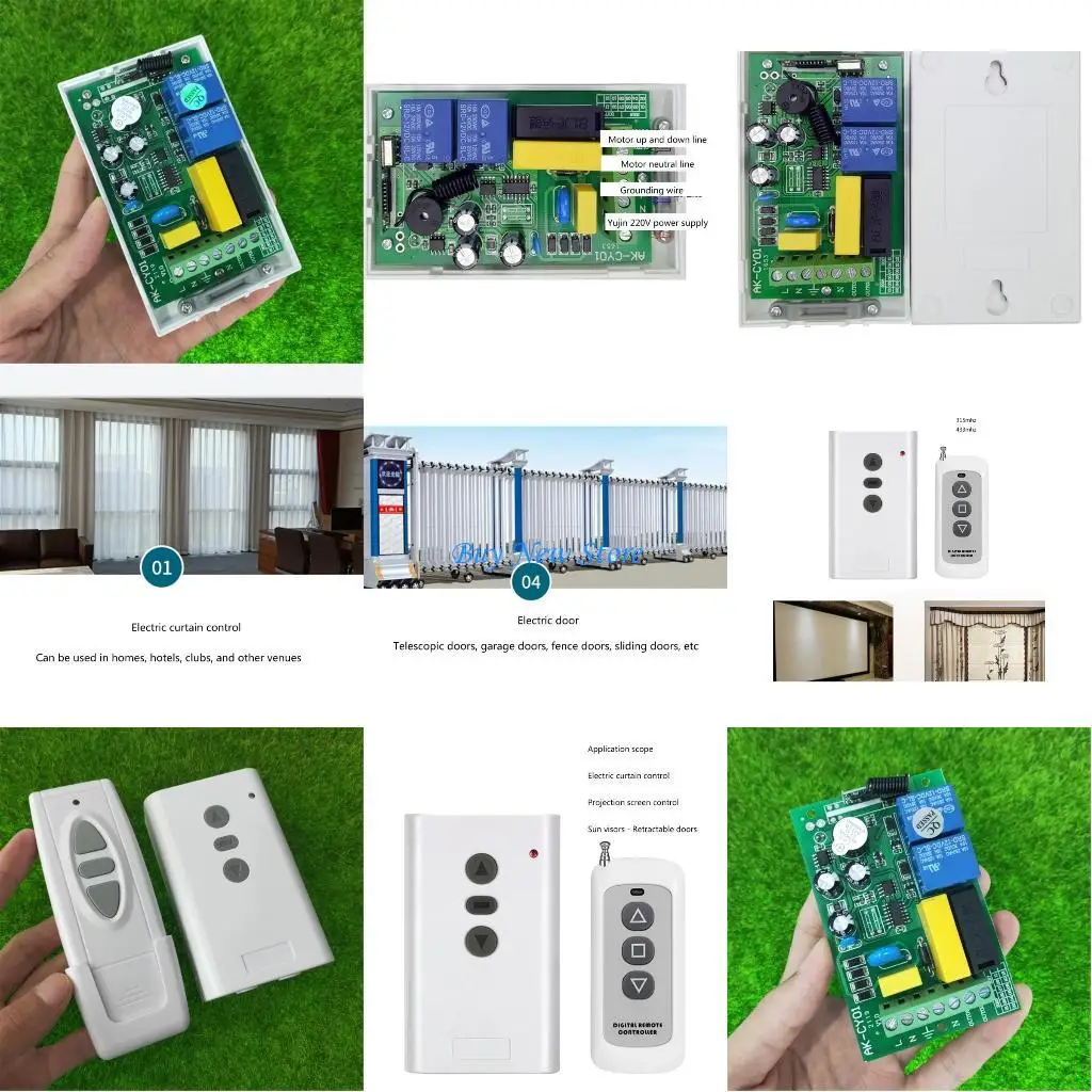 

20CE 1 Set Curtain Switches Curtain Control System Versatile Solution Roller Blinds Shutter Controller 315MHz/433MHz