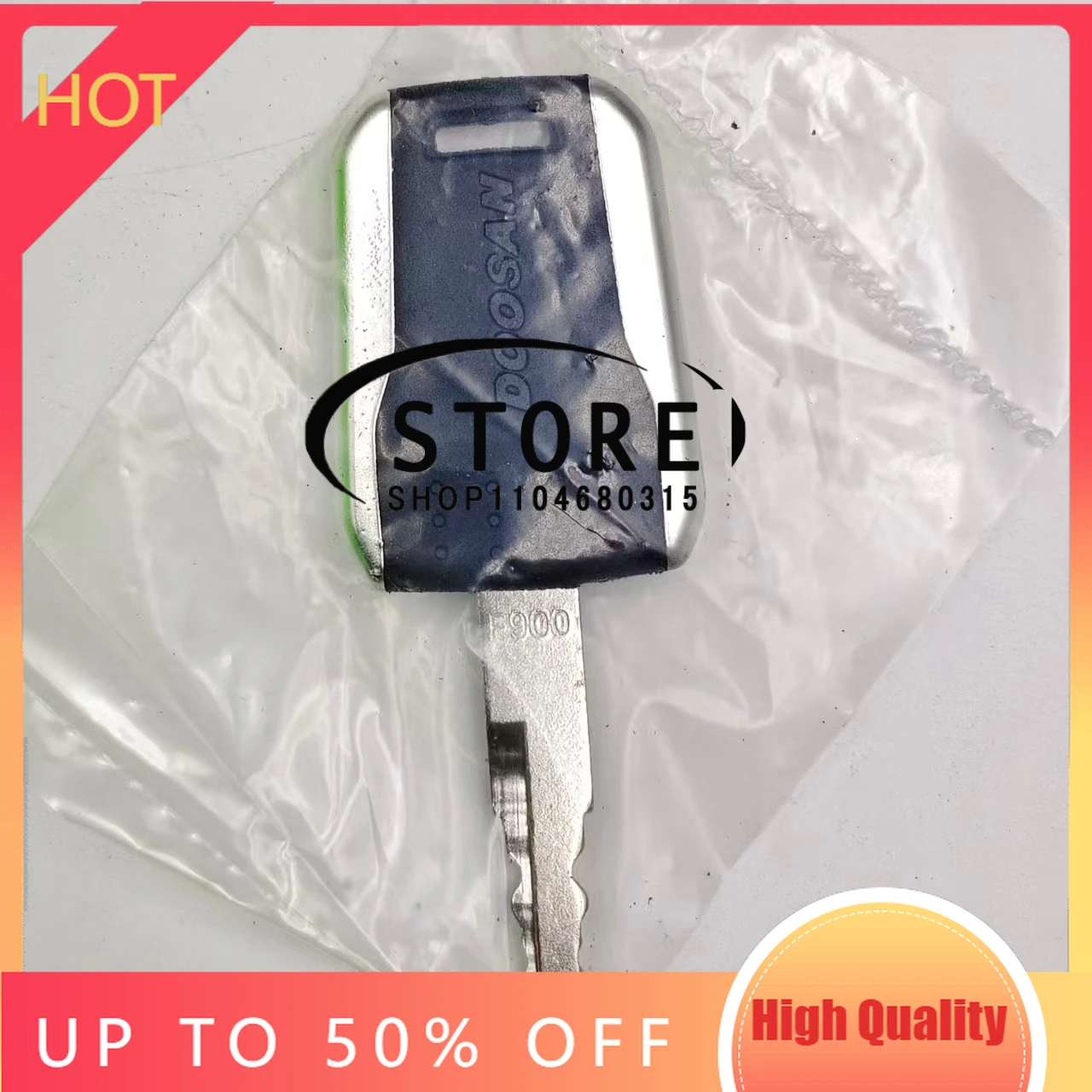 1 PCS D100-300 F981-F900 Starting Key for Doosan Daewoo Excavator DX55 60 75 150 200 215 Ignition and Door Opening Key