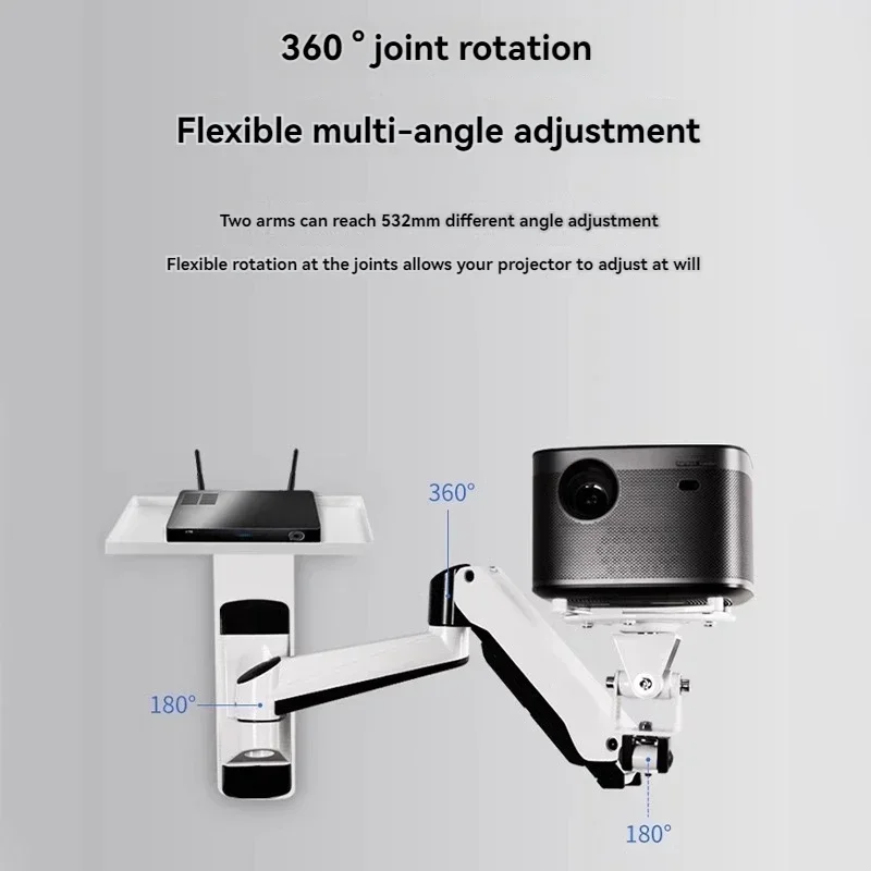Home Office Projector Bracket Wall Hanging Ceiling General Pneumatic Telescopic Aluminum Alloy Material