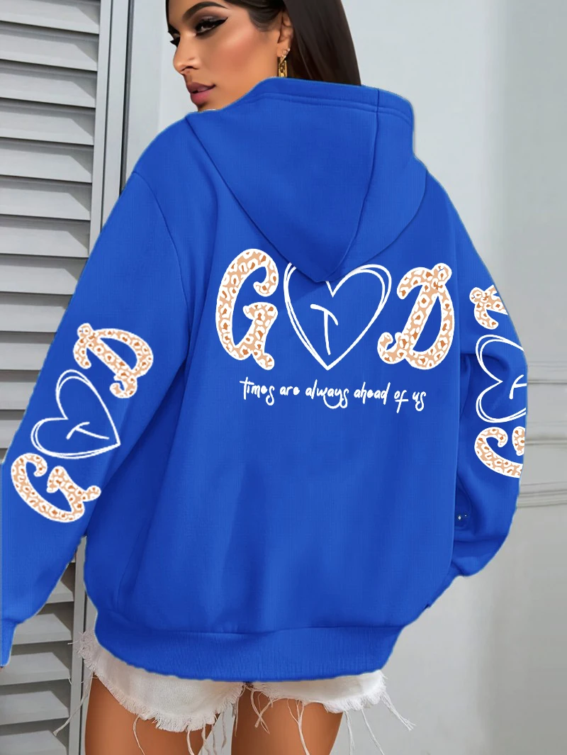 God times sempre afiado de nós impressão feminina com capuz solto hip hop hoodie casual velo roupas esportivas y2k all-match bolso hoodies