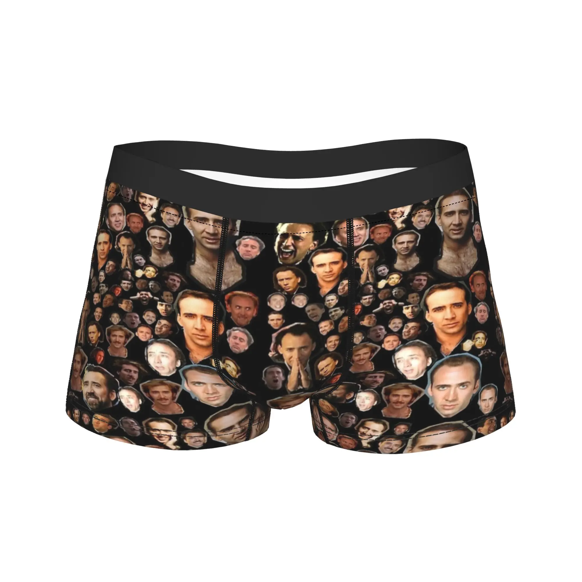 Nicholas Cage Faces Pattern Underwear  Comfortable Panties Design Shorts Briefs For Men Pouch Plus Size Boxer Shorts