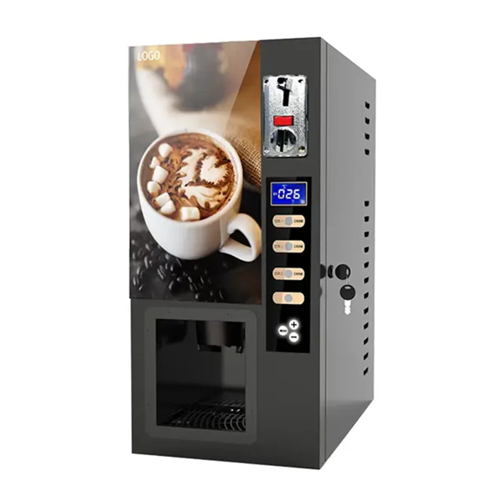 Commercial Coffee Vending Machine Fully Automatic Coin Payment System Beverage Drink Dispensers  Instant Coffee Maker Machine