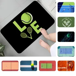 Tennis Court Floor Mat Graphic Printed Flannel Doormats for Bathroom Kitchen Entrance Carpet Home Decor