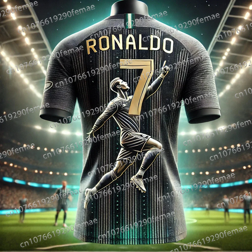 2024/25 Latest Hot Selling Ronaldo 3D Printed Shirt T-shirt for Daily Outdoor Games and Training Football Suit