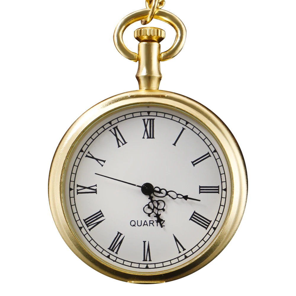 

Gold London Gentleman Open Roman Digital Quartz Pocket Watch Vintage Fashion Necklace Pendant Clock Men's and Women's Gifts