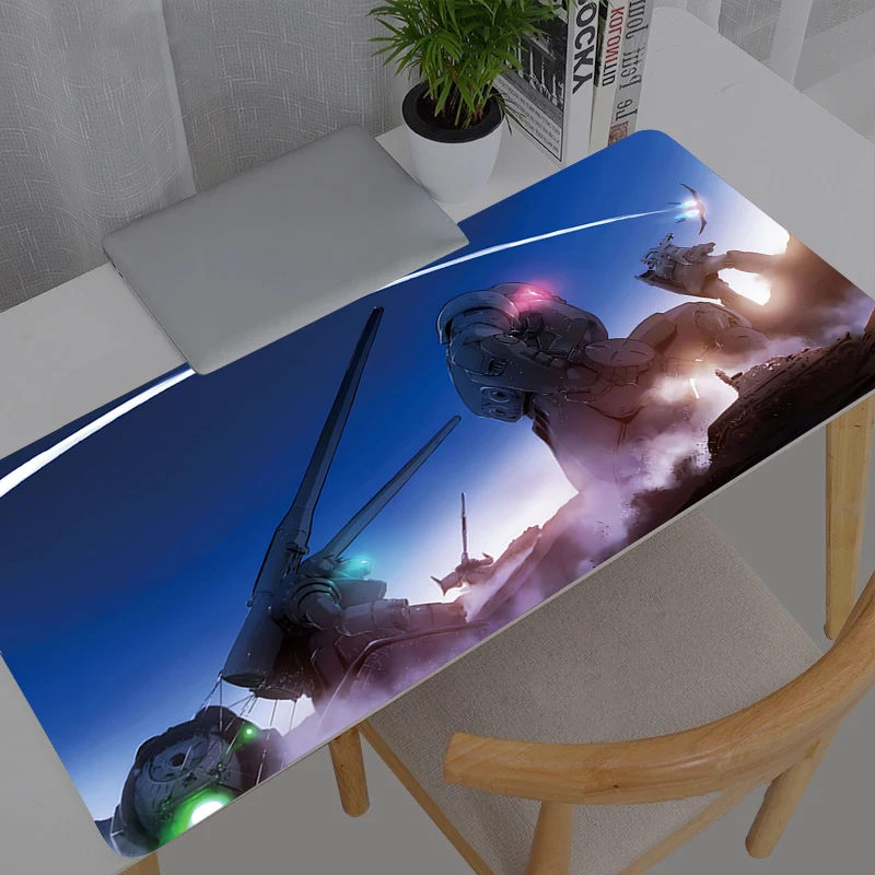 Tapis de souris XXL pour gamer, motif Mobile Suit Gundam, tapis de bureau en caoutchouc pour clavier et souris, tapis de jeu pour ordinateur portable