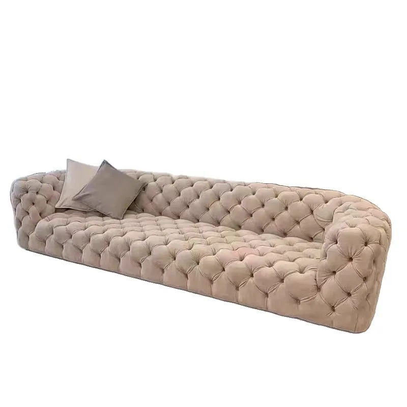 Cowhide sofa American zipper casual simple and comfortable inline sofa