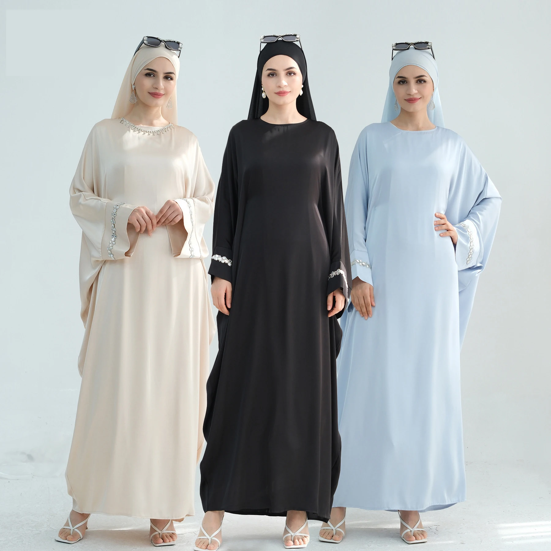 

Eid Djellaba Diamonds Abaya Dubai Kaftan Women Muslim Dress Ramadan Turkey Femme Kebaya Caftan Marocain Femme Islam Jalabiya New
