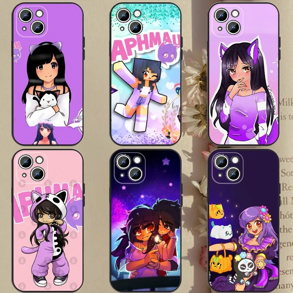 

Aphmau Meow Anime Cats Phone Case Phone Case For Apple iPhone 15,14,13,12,11,XS,XR,X,8,7,Pro,Max,Plus,mini Silicone Black Cover