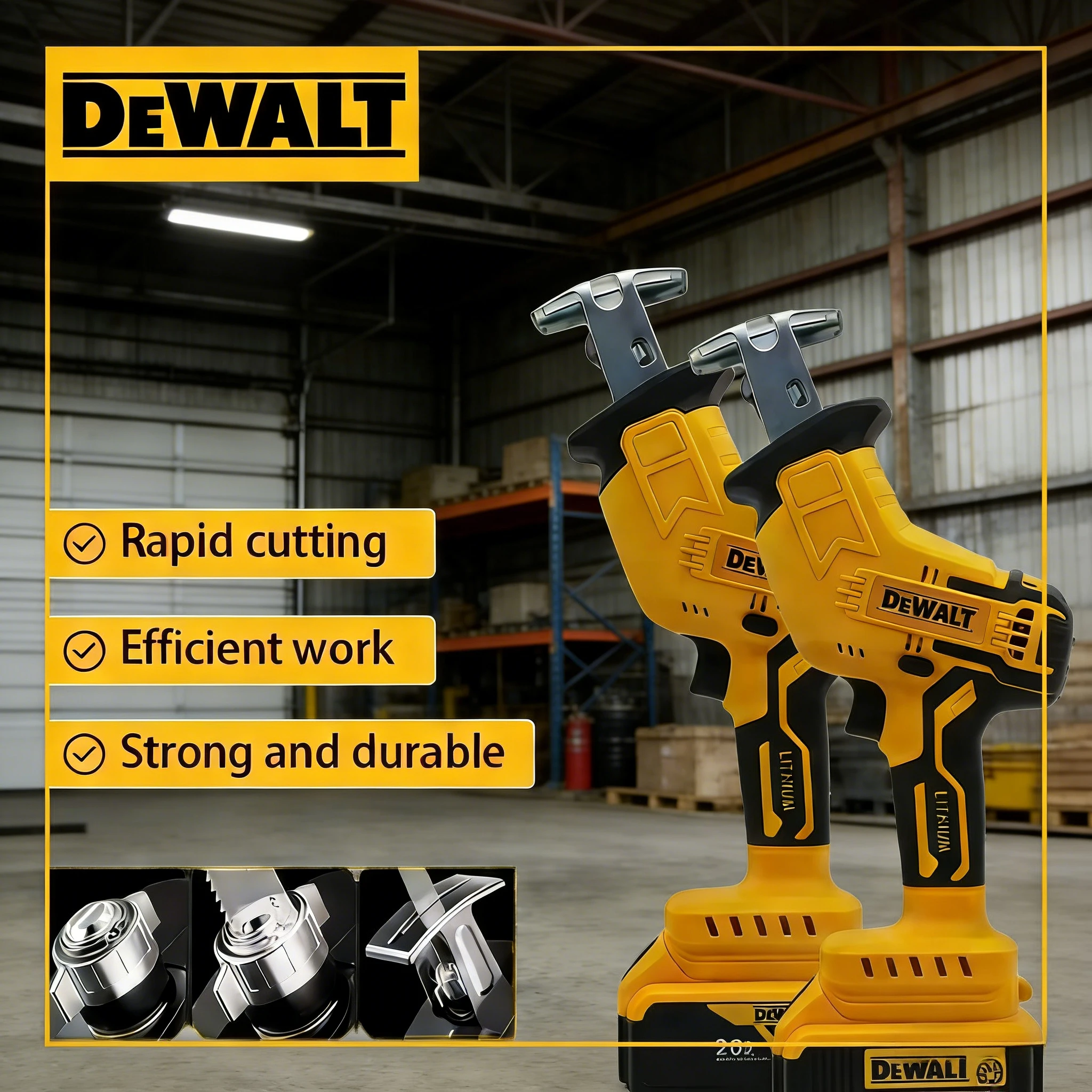 

Аккумуляторная сабельная пила Dewalt 2800 об/мин, бесщеточная, электрическая, многофункциональная, для резки металла, дерева и труб, для аккумуляторов 18В/20В, НОВИНКА