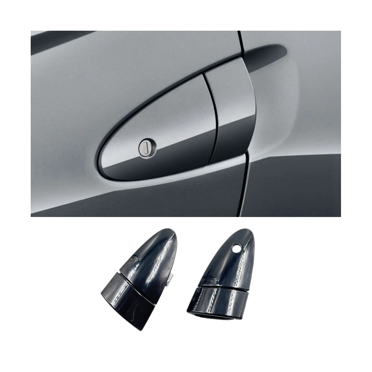 1 Pair Front Door Outer Handle Black for Honda CRZ CR-Z 2011-2015 72141-SZT-G01 72181-SZT-003