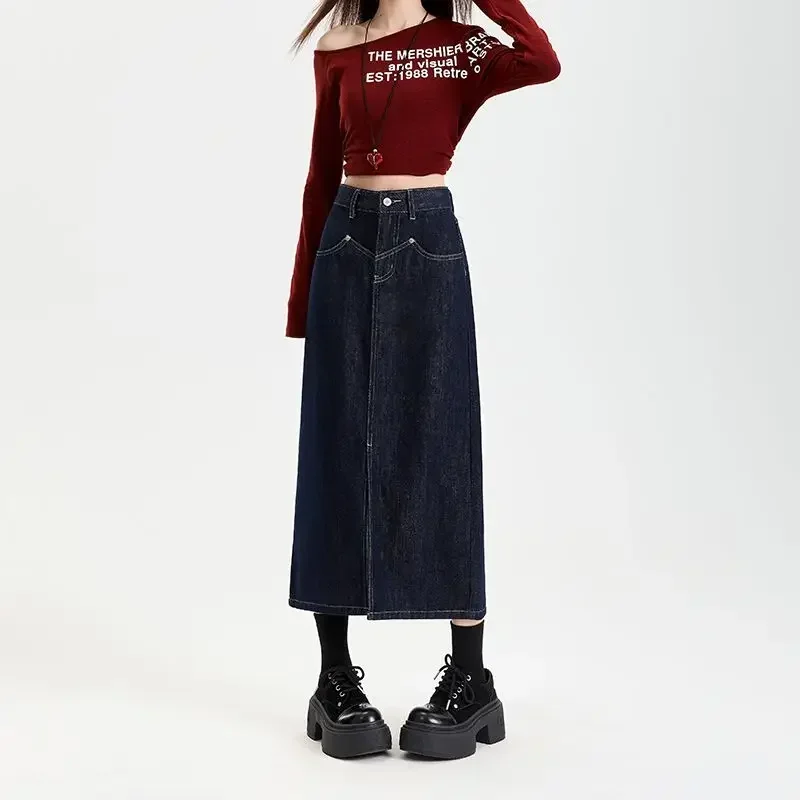 

New Design Women Denim Skirt Summer 2025 High Waist Stretch Cotton Mini Skirt Casual Fashion Retro Button Front Elastic Waist