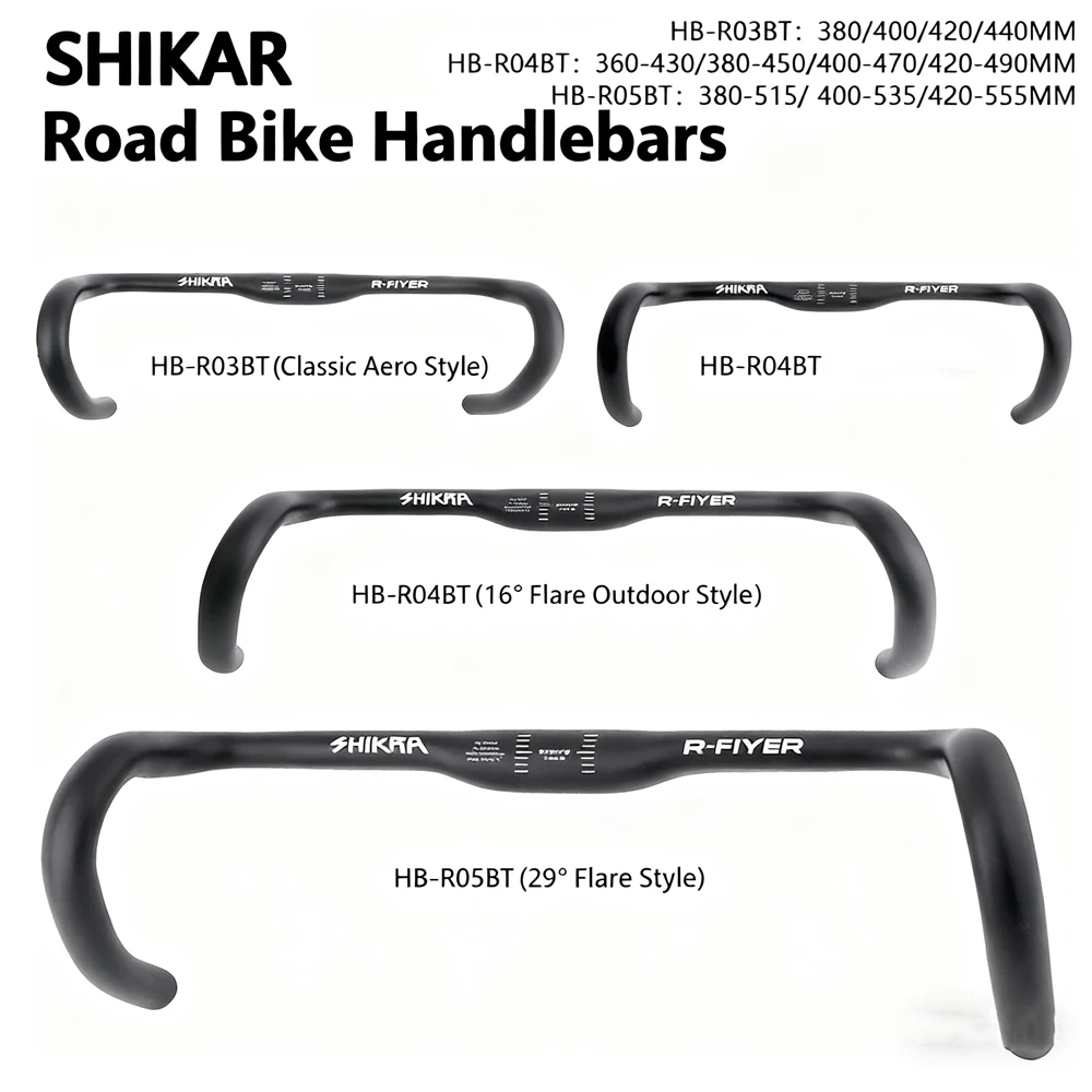 

Сверхлегкий руль для шоссейного велосипеда 31,8 мм, гравийный руль из алюминиевого сплава, расклешенный изогнутый руль для велосипедного руля 380/400/440 мм
