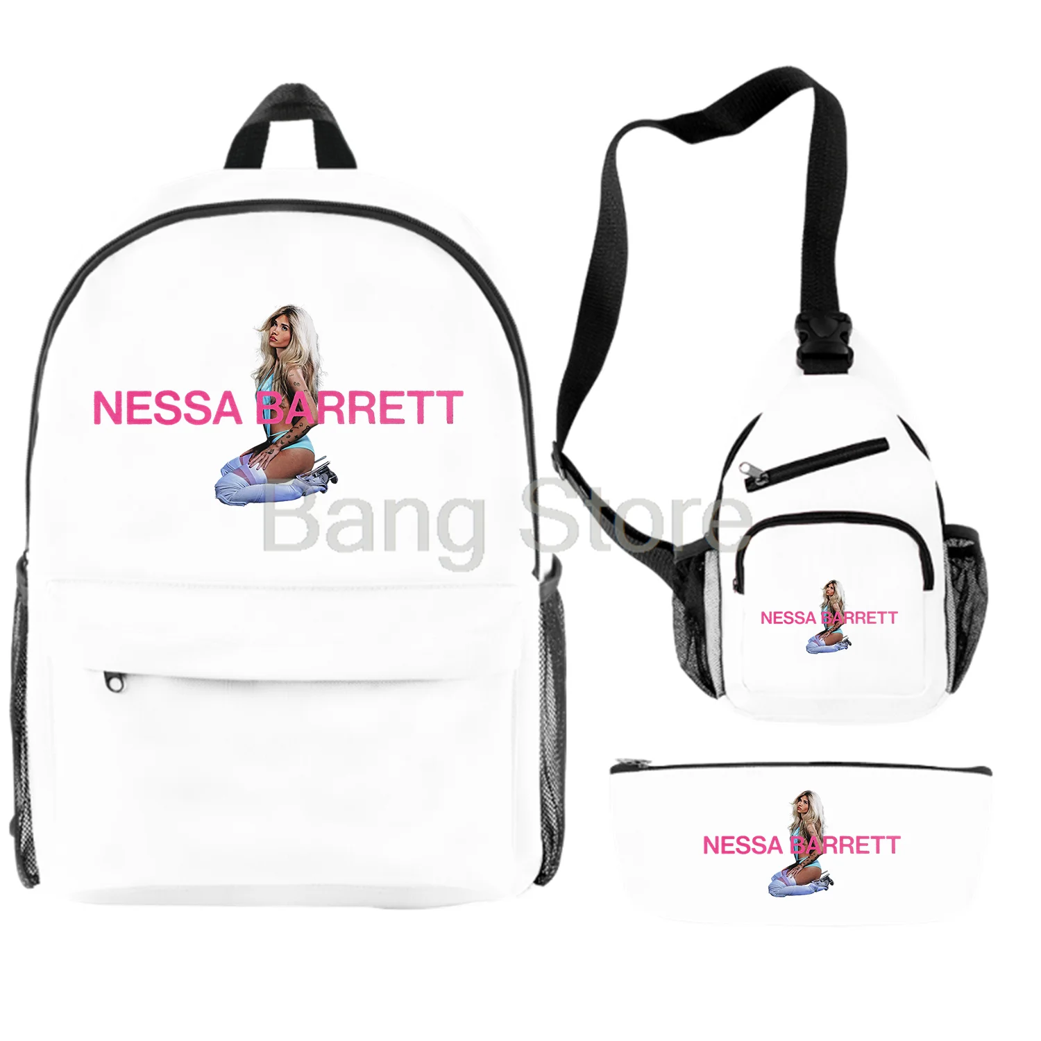 Nessa Barrett Aftercare World Tour Backpack Three Piece Set Women Men Shoulders Bag Fashion Streetwear Travel Bags