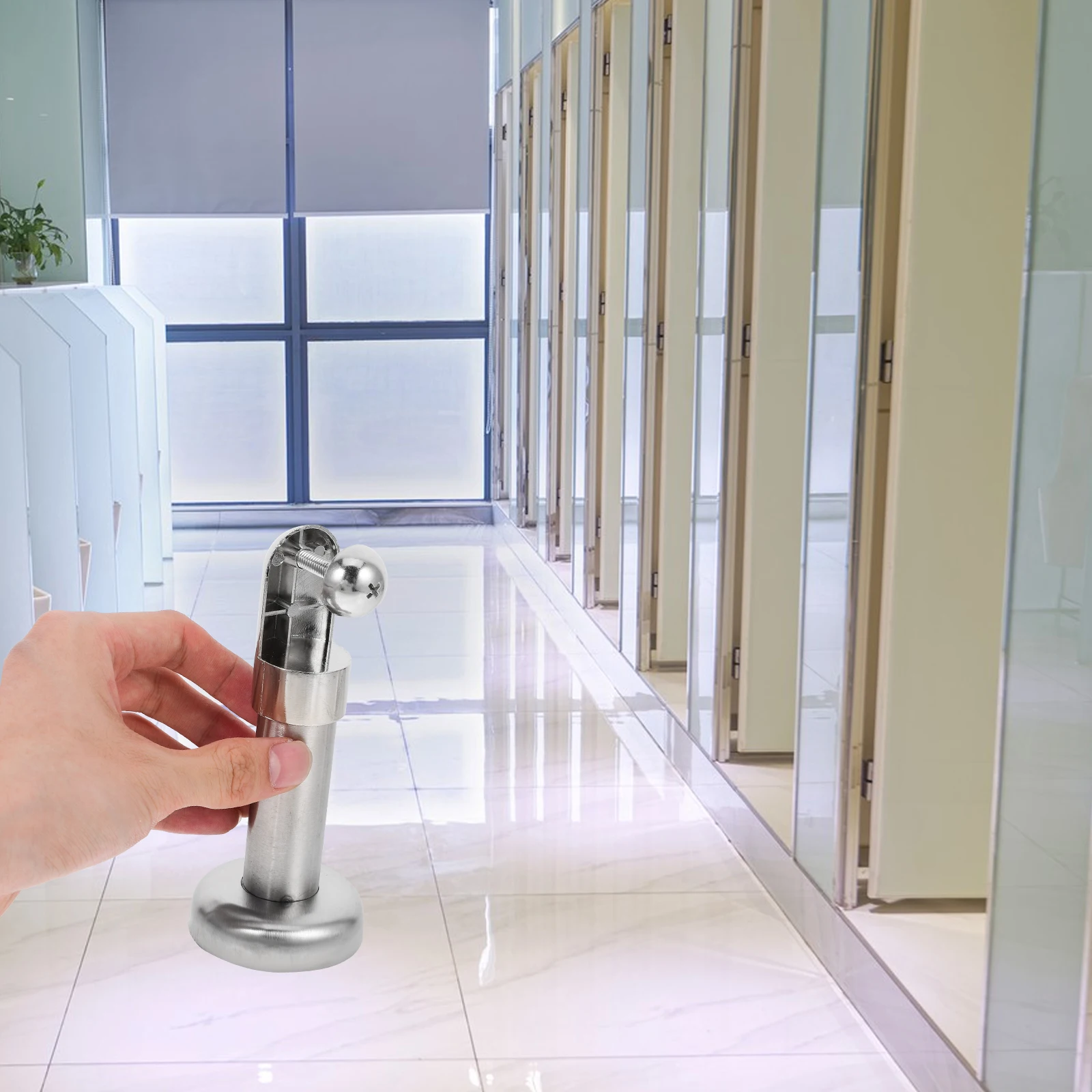 

4Pcs Wear Resistant Stainless Steel Toilet Partition Foot Restroom Partition Support Foot Durable Bathroom Hardware