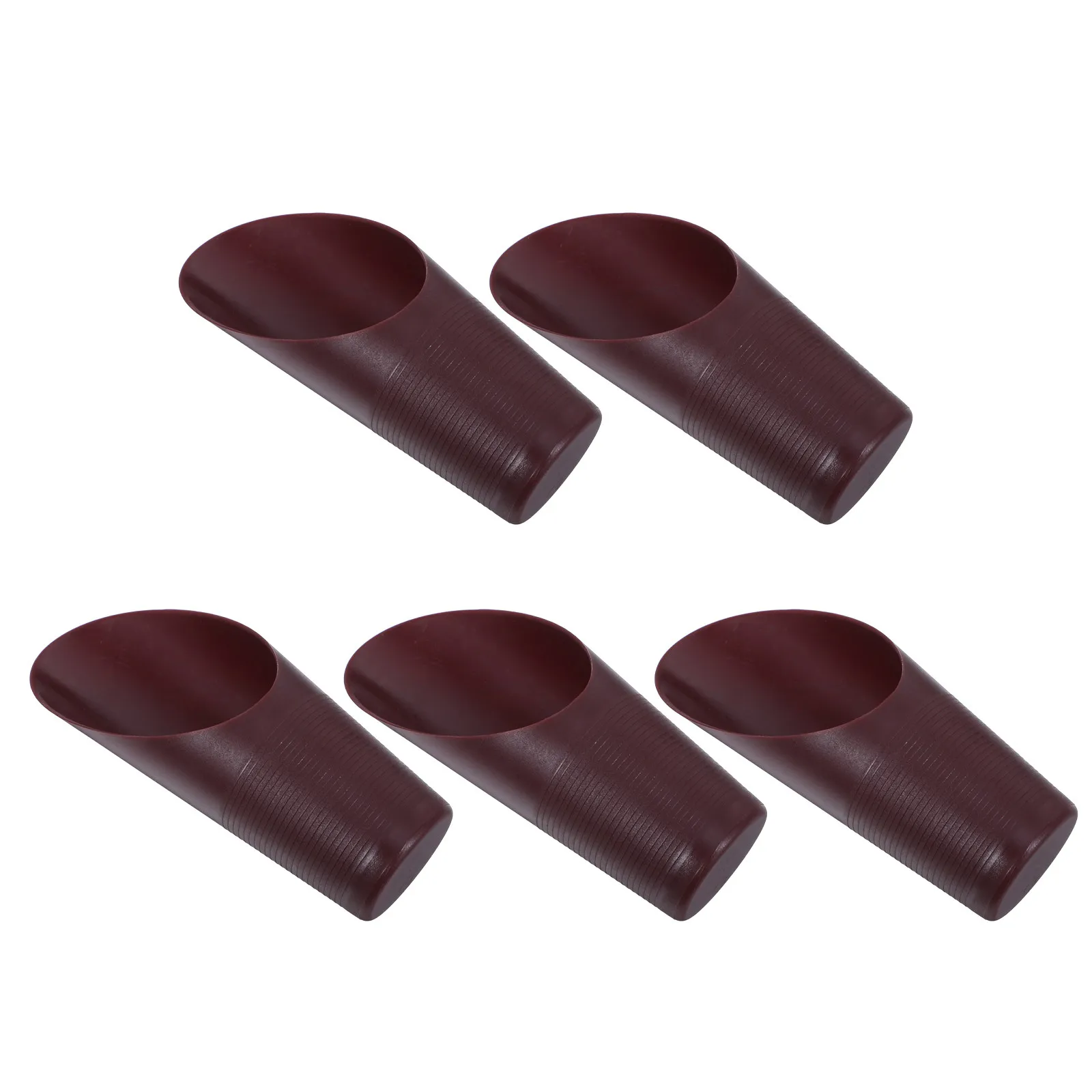 5Pcs Coffee Plastic Bonsai Soil Scoops Garden Shovels Extended Curved Head Succulent Planting Tools Lightweight Potting Soil
