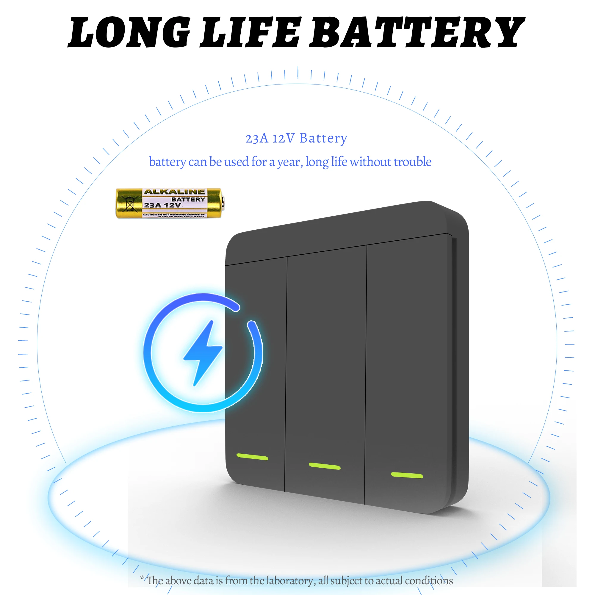 Kit de Interruptor de Luz Inalámbrico RF433 con Receptor de Relé, Control Remoto a Batería, Se Puede Colocar en Cualquier Lugar, Sin Necesidad de Cableado