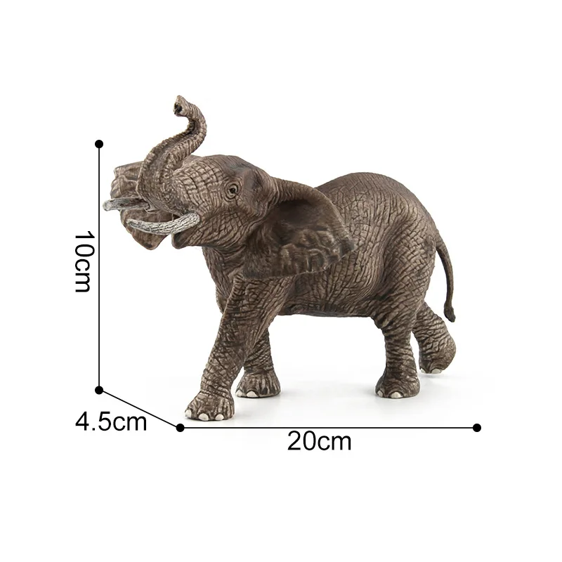 Mini Elephant Model Wild African Male Elephant Miniatures Figurine Simulation Animal Fairy Dollhouse Ornament Home Desktop Decor