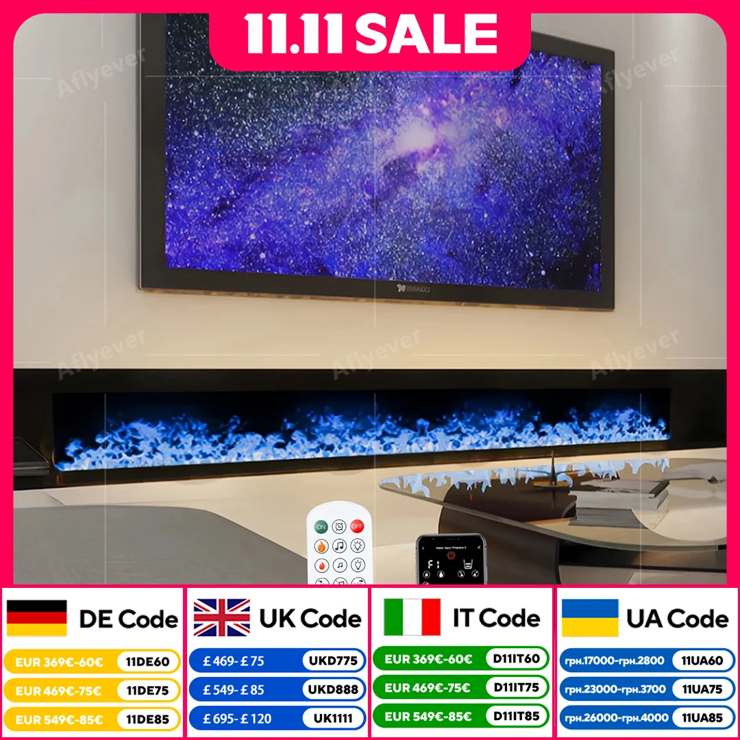 

Умный 3D-симулятор распылительного камина для гостиной, встроенное украшение для ТВ-шкафа, увлажнитель воздуха, паровой камин